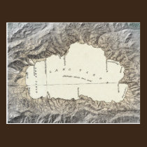 Lake Tahoe map postcards