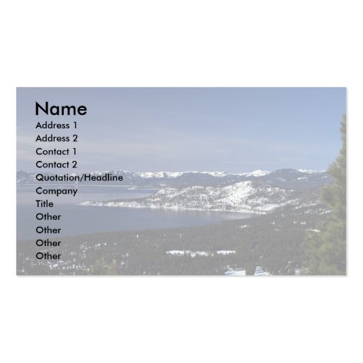 Lake Tahoe, Nevada Business Card Template (front side)