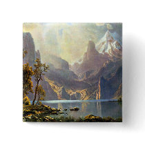 Lake Tahoe painting Nevada art by Albert Bierstadt Buttons