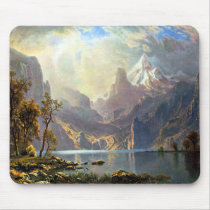 Lake Tahoe painting Nevada art by Albert Bierstadt Mouse Pad