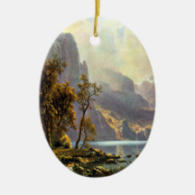 Lake Tahoe painting Nevada art by Albert Bierstadt Ornament