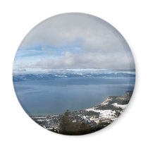 Lake Tahoe Winter Panorama magnets by goldenangelphoto Lake Tahoe Winter Panorama magnets