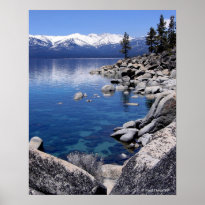 Lake Tahoe beautiful nature mountain lake poster Print