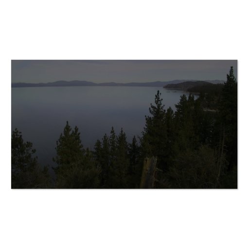 Lake Tahoe With Pine Trees Business Cards (back side)