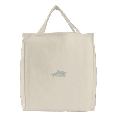 Lake Trout Embroidered Tote Bag Lake Trout Embroidered Tote Bag