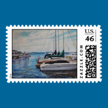Lake Union Marina Postage stamps
