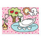 postcard - lake with mother goose