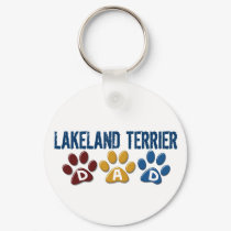 LAKELAND TERRIER Dad Paw Print 1 keychains by poochloverstuff LAKELAND TERRIER Dad Paw Print 1 keychains