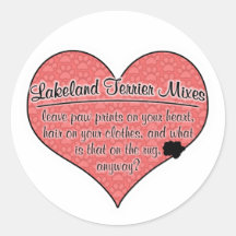 Lakeland Terrier Mixes Paw Prints Dog Humor Round Stickers