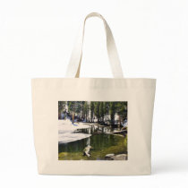Lakes Snow Trees Forrests Tote Bag