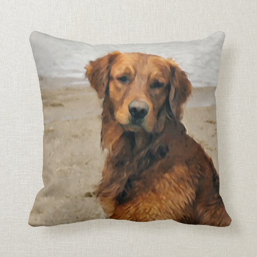 golden retriever throw pillow