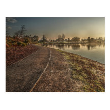 Lakeside Path at Dawn 1 Postcard