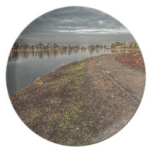 Lakeside Path at Dawn 2 Plate