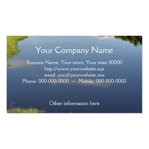 Lakeside wetlands business card (back side)