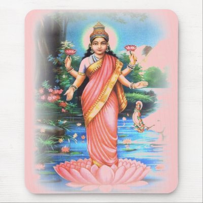 LAKSHMI Goddess of Wealth and Prosperity Mousepads by HINDU_GODDESSES