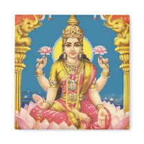 Lakshmi: Triple Lotus Refrigerator Magnet