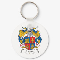 Lama Family Crest keychains by coatsofarms Lama Family Crest keychains