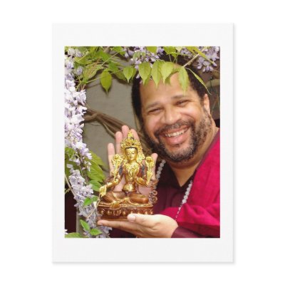 Lama with Green Tara - Postcard by rainbowdharma