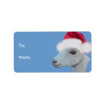 LaMancha Goat  Santa Goat Christmas Gift Tag labels