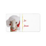 LaMancha Santa Hat Goat Christmas Gift Tag Sticker labels