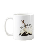 Lamb with crucifix Behold the Lamb Coffee Mug
