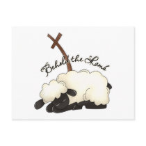 Lamb with crucifix Behold the Lamb postcards by robynsnest Lamb with crucifix Behold the Lamb postcards