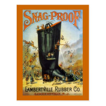 LAMBERTVILLE RUBBER SNAG-PROOF BOOT AD ELVES ~PC postcards
