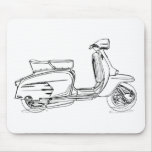 Lambretta SX200 Scooter pen sketch mousepads