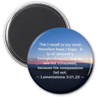 Lamentations 3:21-22 refrigerator magnet