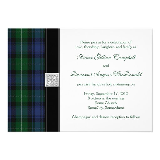 Tartan Hearts Gatefold.Personalised. Wedding Invitations..Scottish Theme 