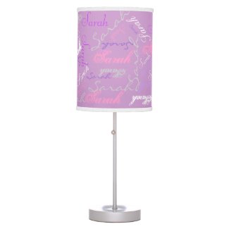 Lamp, Easy Name Collage Lavender Choose Colors