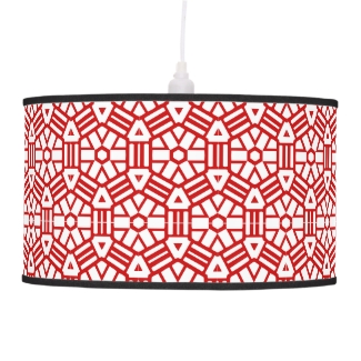 Lamp - Hexagon and Bars (red)