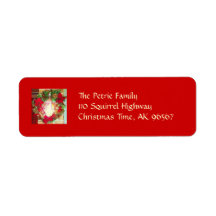 Lamp Post Light & Christmas Wreath Return Address Labels