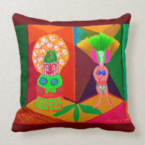 Lamp Posts - Modern Women vs Burka Cled Throw Pillow