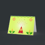 Lamps and fireworks - Card
