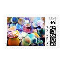 Lampwork Boro Glass Underwater Stones Postage Stam