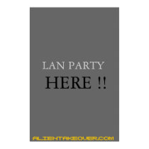 lan party sign posters