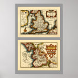 "Lancaster" Lancashire County Map Posters