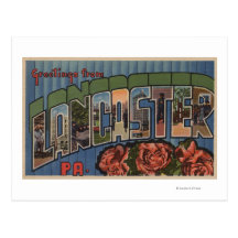 Lancaster, Pennsylvania - Large Letter Scenes Postcard