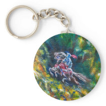 LANCELOT RIDING IN GREEN FOREST KEY CHAINS