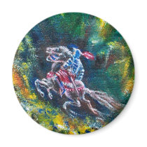LANCELOT RIDING IN GREEN FOREST REFRIGERATOR MAGNET