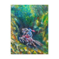 LANCELOT RIDING IN GREEN FOREST POST CARDS