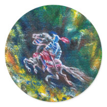 LANCELOT RIDING IN GREEN FOREST STICKERS