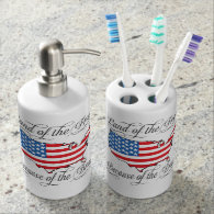 Land of the Free because of the Brave Patriotic US Toothbrush Holders