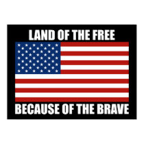 Land Of The Free Because Of The Brave Poster