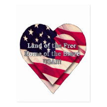 Land of the Free Home of the Brave Postcards