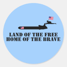 Land of the free home of the brave round stickers