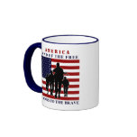 Land of the Free Thanks to the Brave Patriotic Mug
