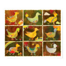 Land of Whimsical Birds Poster print
