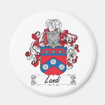 Landi Family Crest Refrigerator Magnet